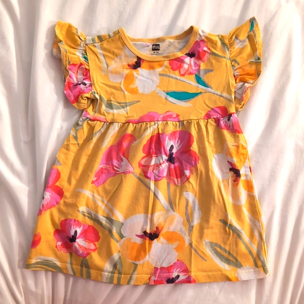 Tea Collection toddler girl floral dress. size 18-24M